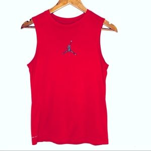 JORDAN Dri-Fit Sleeveless Tank Top Athletic Shirt L Red